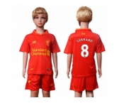 Liverpool #8 Gerrard Red Home Kid Soccer Club Jersey