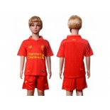 Liverpool Blank Red Home Kid Soccer Club Jersey2