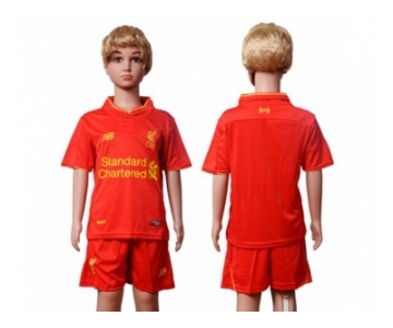 Liverpool Blank Red Home Kid Soccer Club Jersey2