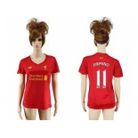 Women's Liverpool #11 Firmino Red Home Soccer Club Jersey