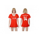 Women's Liverpool #14 Henderson Red Home Soccer Club Jersey