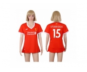 Women's Liverpool #15 Sturridge Red Home Soccer Club Jersey