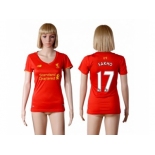 Women's Liverpool #17 Sakho Red Home Soccer Club Jersey