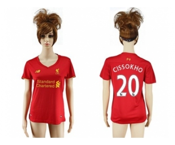 Women's Liverpool #20 Cissokho Red Home Soccer Club Jersey