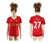 Women's Liverpool #27 Origi Red Home Soccer Club Jersey1