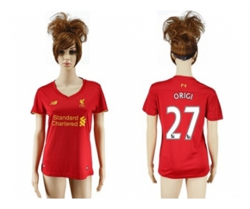 Women's Liverpool #27 Origi Red Home Soccer Club Jersey1