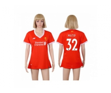 Women's Liverpool #32 Matip Red Home Soccer Club Jersey