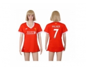 Women's Liverpool #7 Milner Red Home Soccer Club Jersey