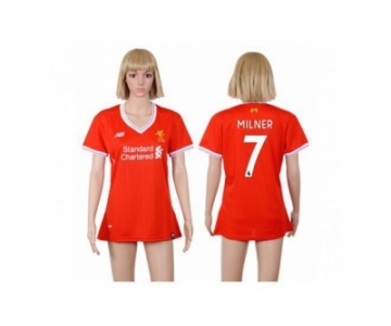 Women's Liverpool #7 Milner Red Home Soccer Club Jersey