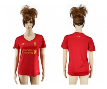 Women's Liverpool Blank Red Home Soccer Club Jersey1