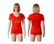 Women's Liverpool Blank Red Home Soccer Club Jersey2