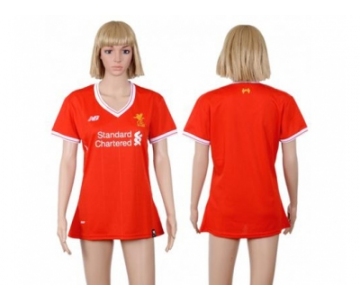 Women's Liverpool Blank Red Home Soccer Club Jersey