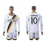 Los Angeles Galaxy #10 Donovan Home Long Sleeves Soccer Club Jersey