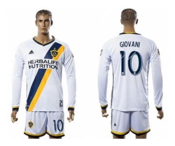 Los Angeles Galaxy #10 Giovani Home Long Sleeves Soccer Club Jersey