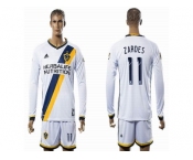 Los Angeles Galaxy #11 ZARDES White Home Long Sleeves Soccer Club Jersey