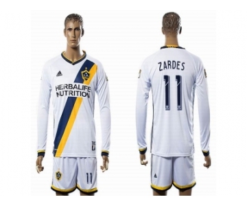 Los Angeles Galaxy #11 ZARDES White Home Long Sleeves Soccer Club Jersey