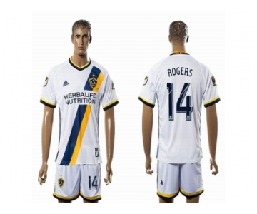 Los Angeles Galaxy #14 RODERS White Home Soccer Club Jersey