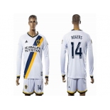 Los Angeles Galaxy #14 ROGERS White Home Long Sleeves Soccer Club Jersey