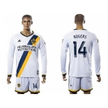 Los Angeles Galaxy #14 Rogers Home Long Sleeves Soccer Club Jersey