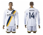 Los Angeles Galaxy #14 Rogers Home Long Sleeves Soccer Club Jersey