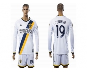 Los Angeles Galaxy #19 JUNINHO White Home Long Sleeves Soccer Club Jersey