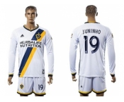 Los Angeles Galaxy #19 Juninho Home Long Sleeves Soccer Club Jersey