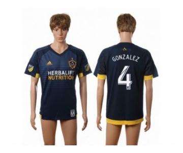 Los Angeles Galaxy #4 Gonzalez Away Soccer Club Jersey 3