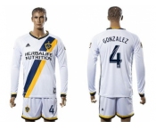 Los Angeles Galaxy #4 Gonzalez Home Long Sleeves Soccer Club Jersey