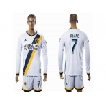 Los Angeles Galaxy #7 KEANE White Home Long Sleeves Soccer Club Jersey