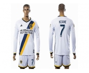 Los Angeles Galaxy #7 KEANE White Home Long Sleeves Soccer Club Jersey