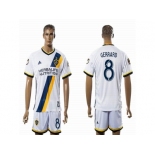 Los Angeles Galaxy #8 GERRARD White Home Soccer Club Jersey