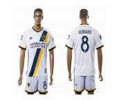 Los Angeles Galaxy #8 GERRARD White Home Soccer Club Jersey