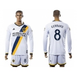 Los Angeles Galaxy #8 Gerrard Home Long Sleeves Soccer Club Jersey