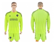 Los Angeles Galaxy Blank Shiny Green Goalkeeper Long Sleeves Soccer Club Jersey