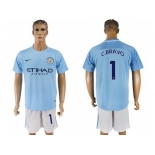 Manchester City #1 C.Bravo Home Soccer Club Jersey