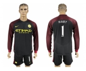 Manchester City #1 Hart Away Long Sleeves Soccer Club Jersey