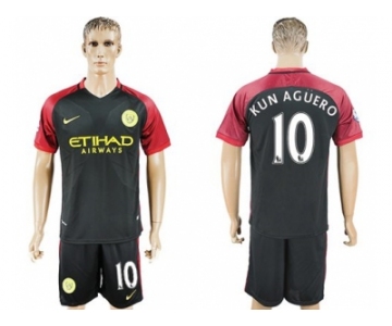 Manchester City #10 Kun Aguero Away Soccer Club Jersey