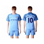 Manchester City #10 Kun Aguero Home Soccer Club Jersey1