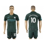 Manchester City #10 Kun Aguero Sec Away Soccer Club Jersey