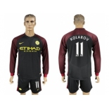 Manchester City #11 Kolarov Away Long Sleeves Soccer Club Jersey