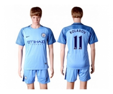 Manchester City #11 Kolarov Home Soccer Club Jersey2