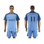 Manchester City #11 Kolarov Home Soccer Club Jersey3