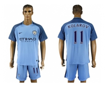 Manchester City #11 Kolarov Home Soccer Club Jersey3