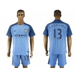 Manchester City #13 Caballero Home Soccer Club Jersey1