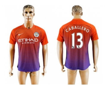 Manchester City #13 Caballero Sec Away Soccer Club Jersey1