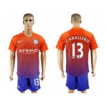 Manchester City #13 Caballero Sec Away Soccer Club Jersey