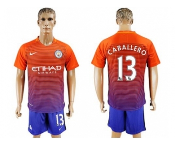 Manchester City #13 Caballero Sec Away Soccer Club Jersey