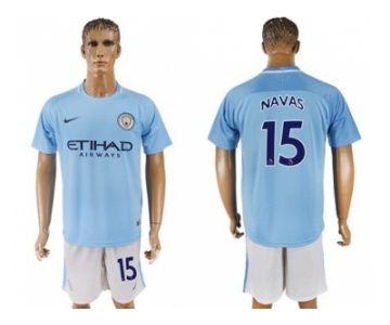 Manchester City #15 Navas Home Soccer Club Jersey