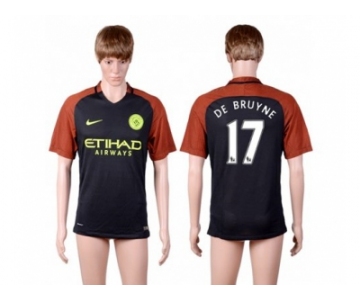 Manchester City #17 De Bruyne Away Soccer Club Jersey1