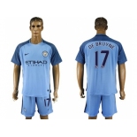 Manchester City #17 De Bruyne Home Soccer Club Jersey3